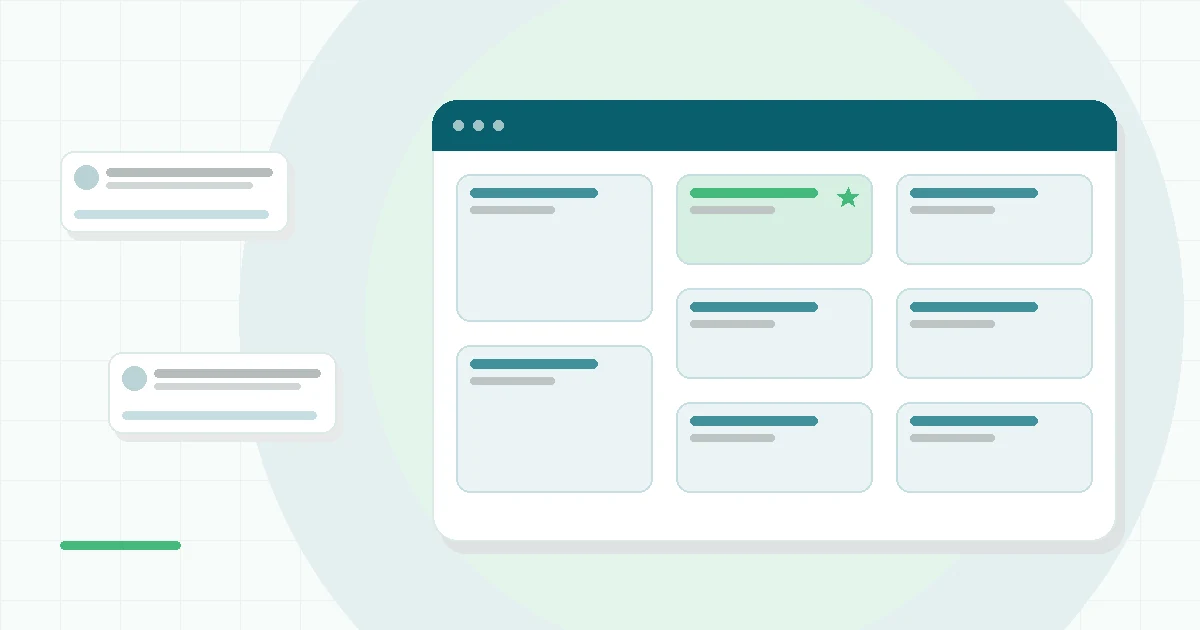 Flat illustration of two speech bubbles and a supportive hand on a smartphone screen with a soft heart shape, teal and mint palette