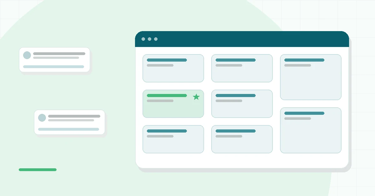 Flat illustration of two phones showing meditation apps, teal and mint palette
