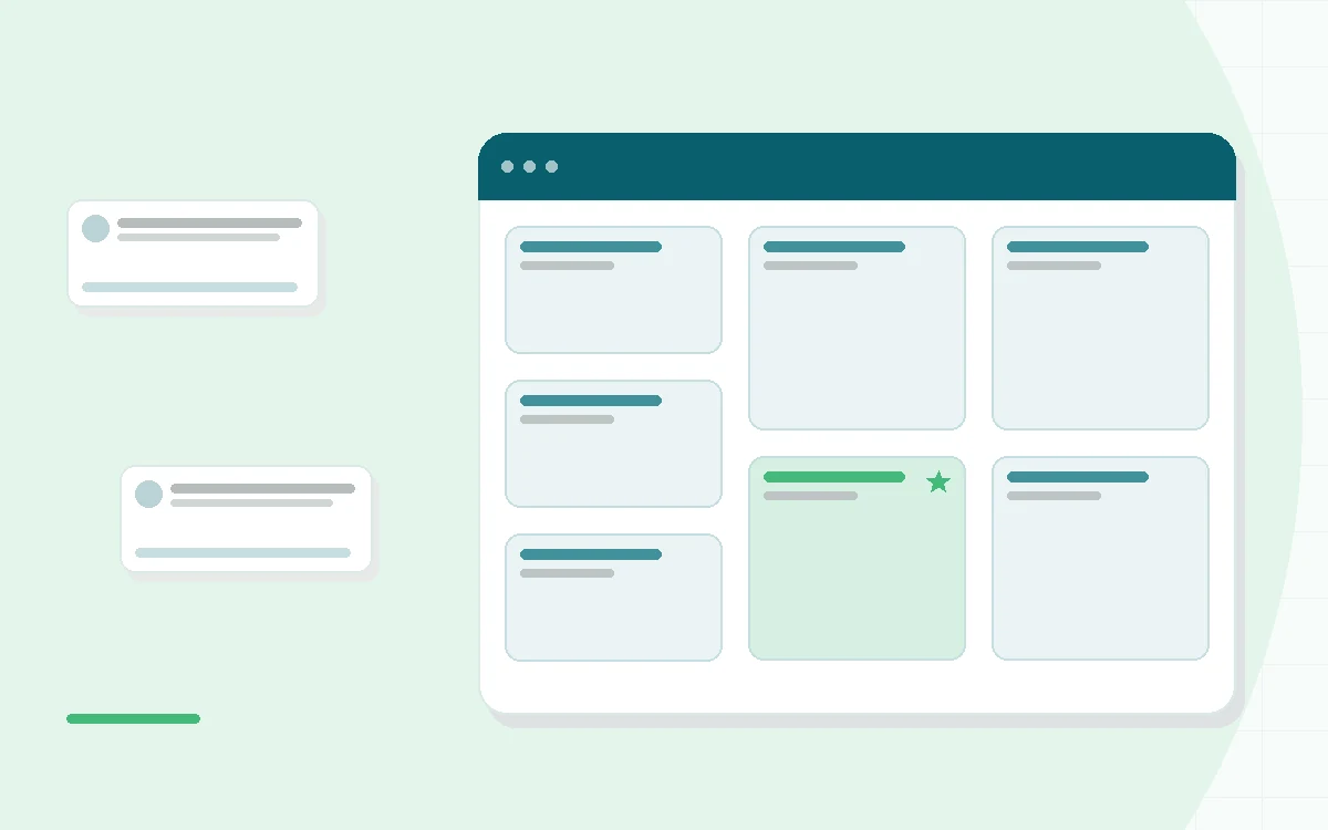 Flat illustration of meditation app screens being tested over a month calendar