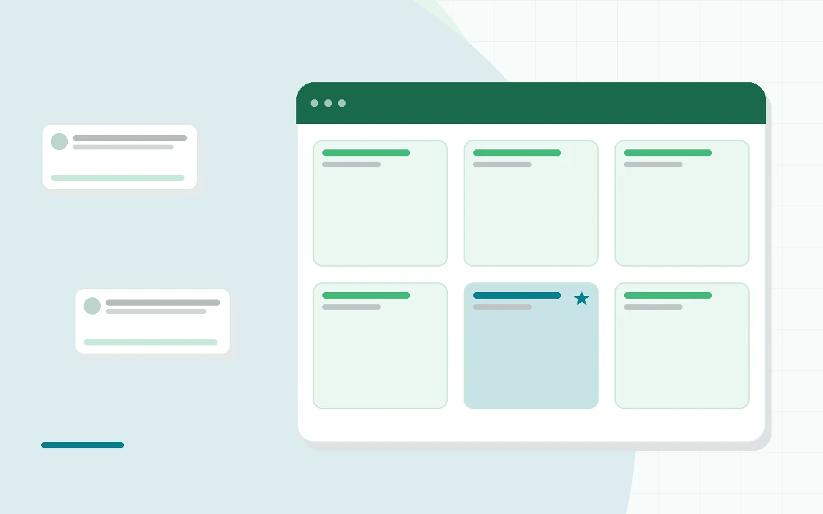 Flat illustration of resistance bands stretched between hands beside a checklist comparing tension levels, teal and mint palette