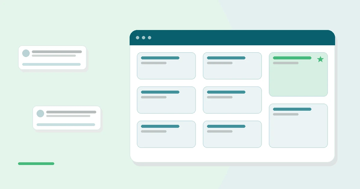 Flat illustration of two video call windows with a counselor and a prescriber, teal and mint palette
