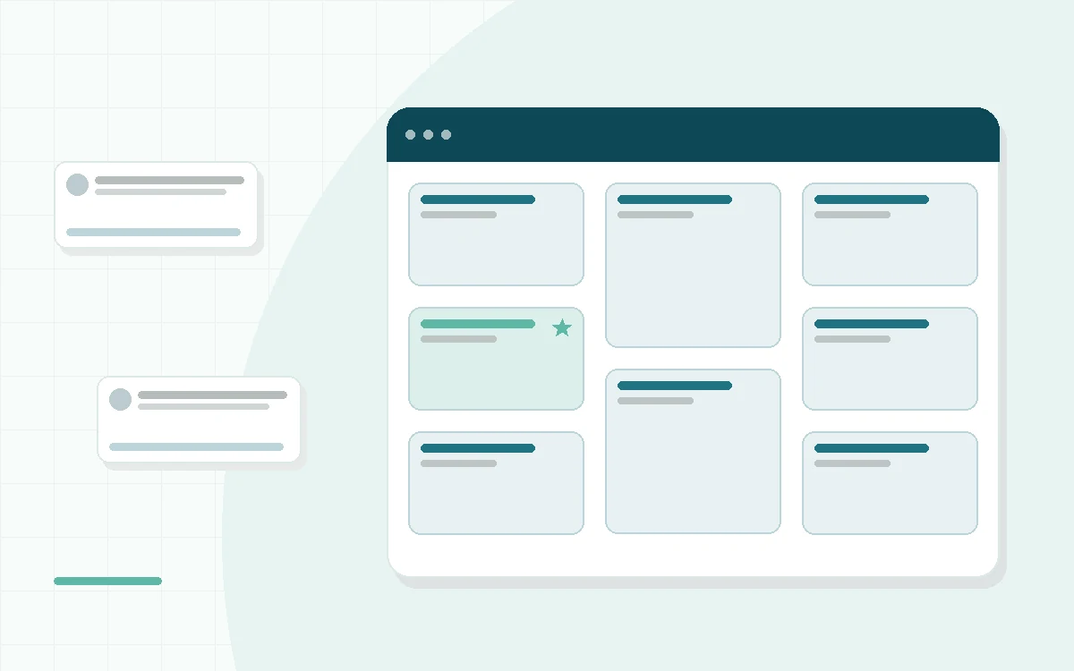 Flat illustration of a curtain edge gap beside a contoured sleep mask, teal and mint palette