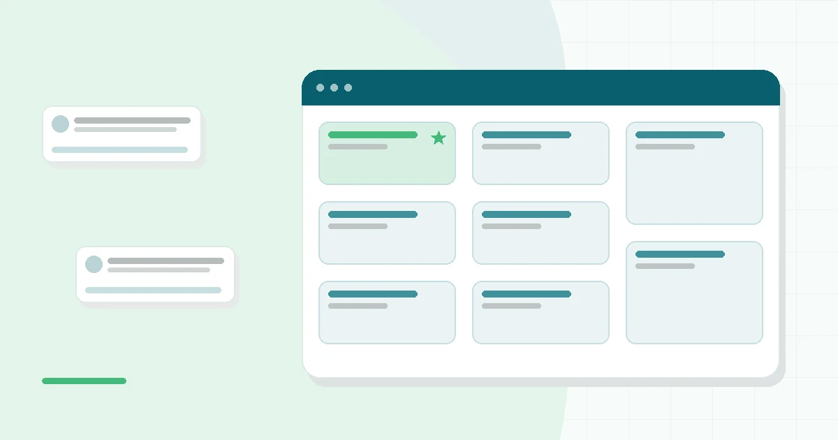 Flat illustration of a phone with an intake checklist beside a video session screen, a chat bubble and a calendar, teal and mint palette
