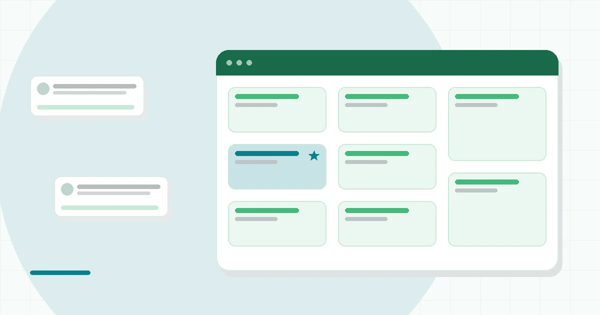 Flat illustration of a phone showing a strength training plan, teal and mint palette