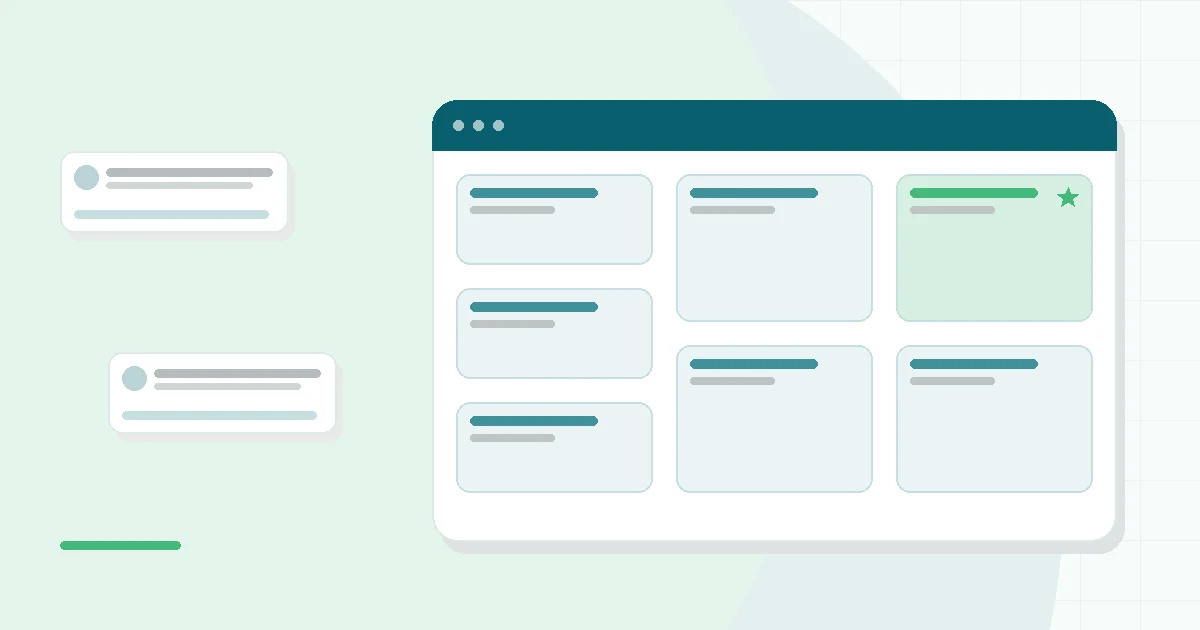 Flat illustration of a smartphone showing a large meditation library beside a phone showing a course path with progress dots, teal and mint palette