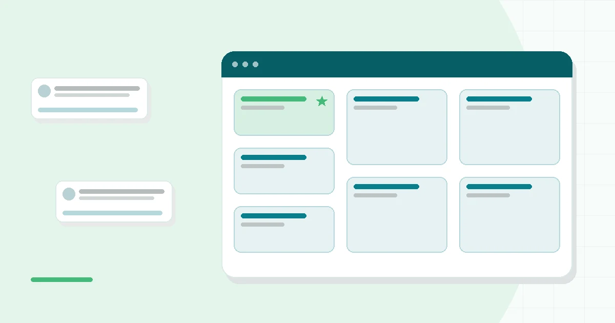 Flat illustration of a capsule bottle and a gummy jar, teal and mint palette
