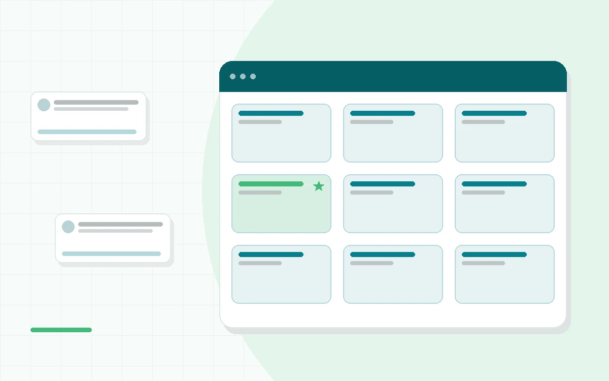 Flat illustration of two powder scoops with different amino acid building blocks, teal and mint palette