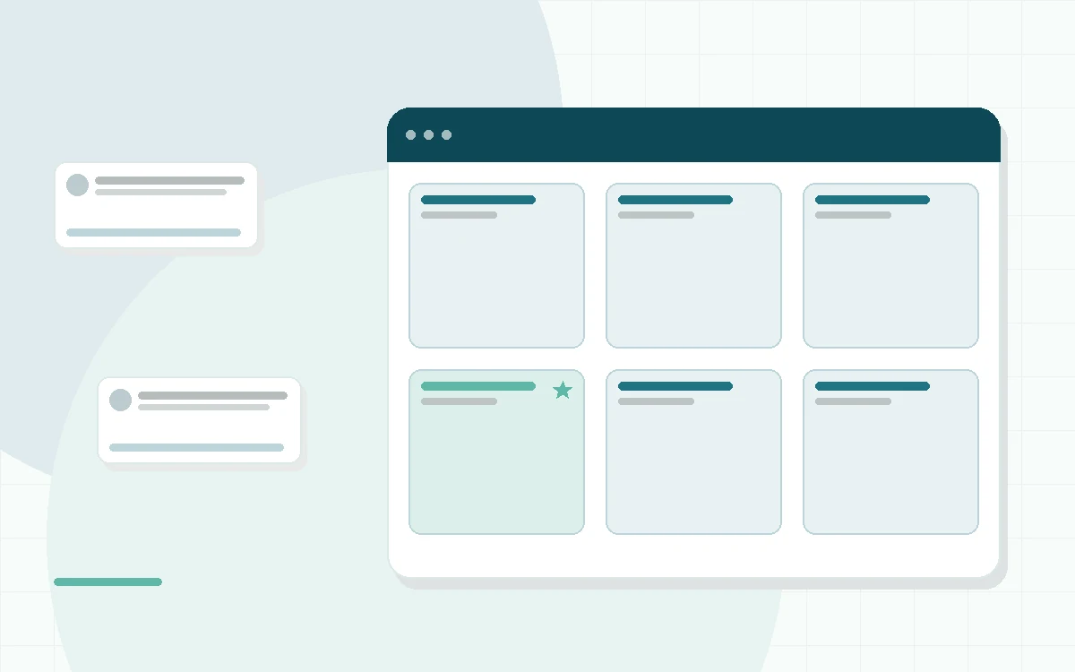 Flat illustration of a bed with cool airflow rising from the surface, teal and mint palette