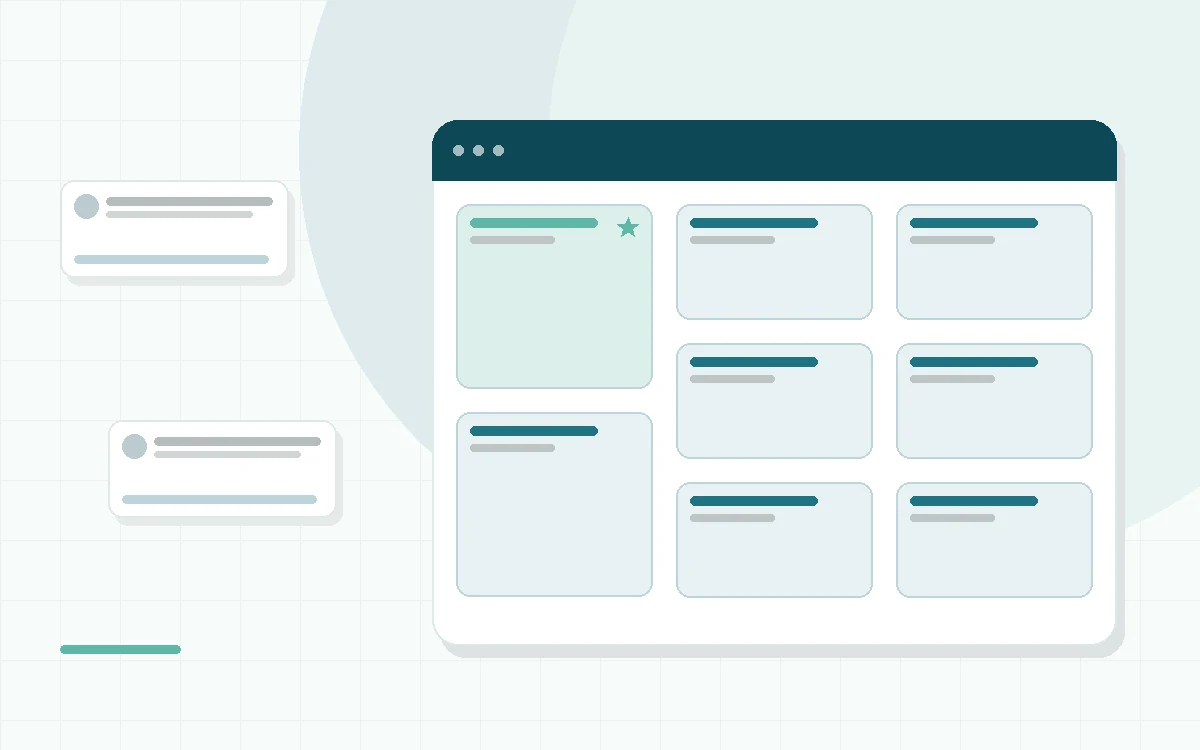 Flat illustration of a receipt splitting into a one-time hardware pile and a growing monthly subscription pile beside a calendar, teal and mint palette