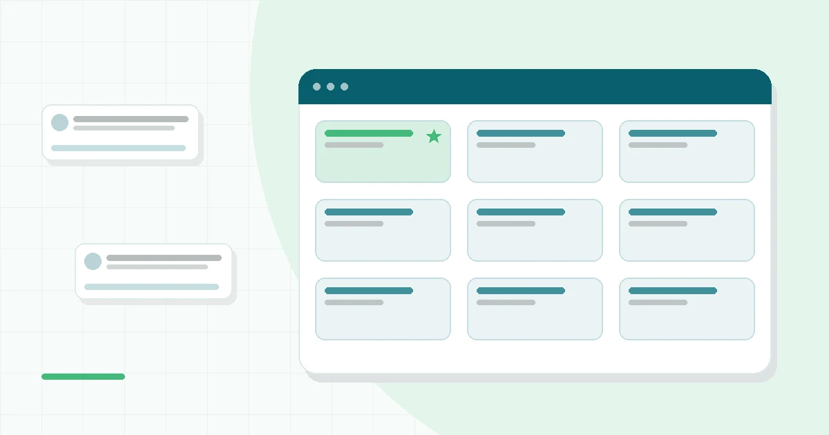 Flat illustration of a smartphone showing a small bird character with a daily checklist, teal and mint palette