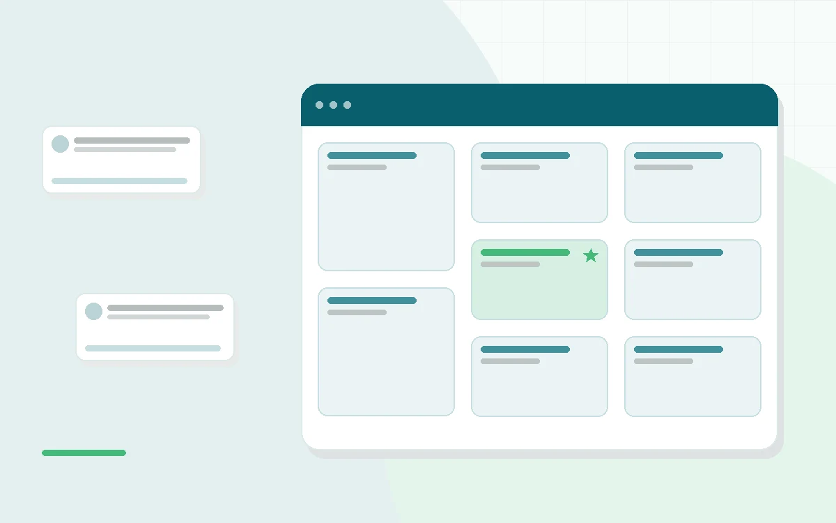 Flat illustration of a small bird pet beside a pixel-style knight avatar, teal and mint palette
