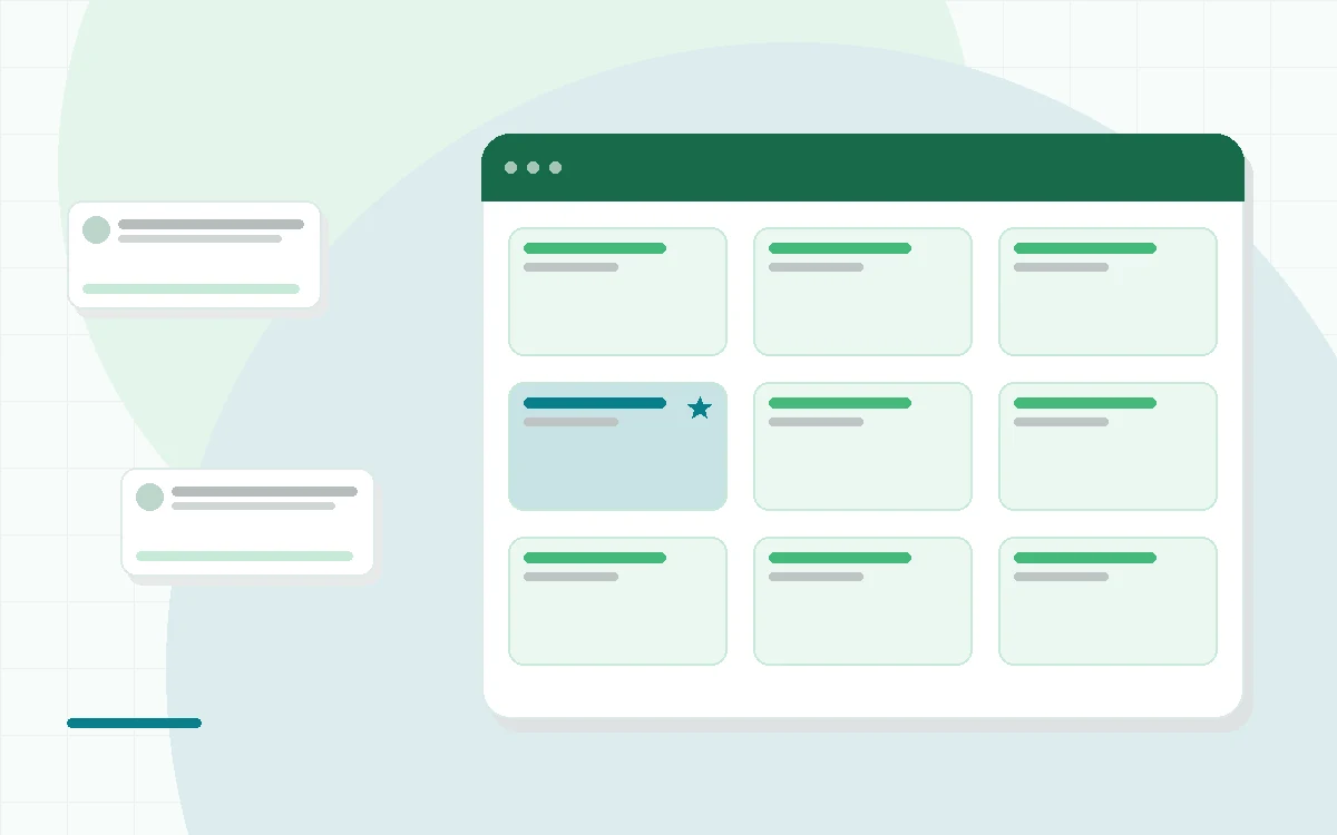 Flat illustration of a barbell and a weight machine side by side, teal and mint palette