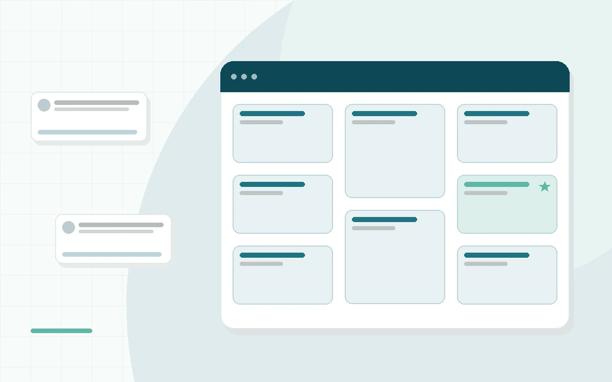 Flat illustration of a bedside sunrise alarm lamp glowing over a nightstand beside a moon, a phone with a blank routine and a checklist, teal and mint palette