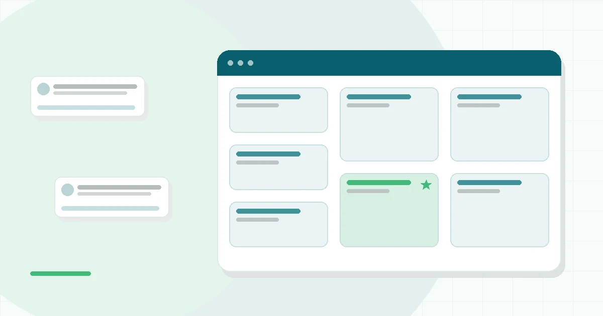 Flat illustration of a phone showing a meditation course path with progress dots beside a lotus and a calendar, teal and mint palette