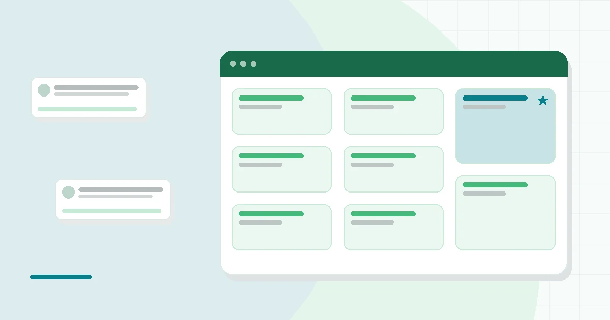 Flat illustration of dumbbells beside a calendar and coins, teal and mint palette