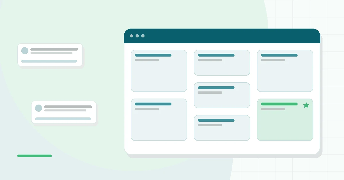 Flat illustration of a meditation app on a phone, teal and mint palette