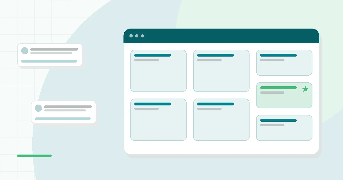 Flat illustration of supplement bottles with a magnifying glass over a label and a price tag on a store shelf, teal and mint palette