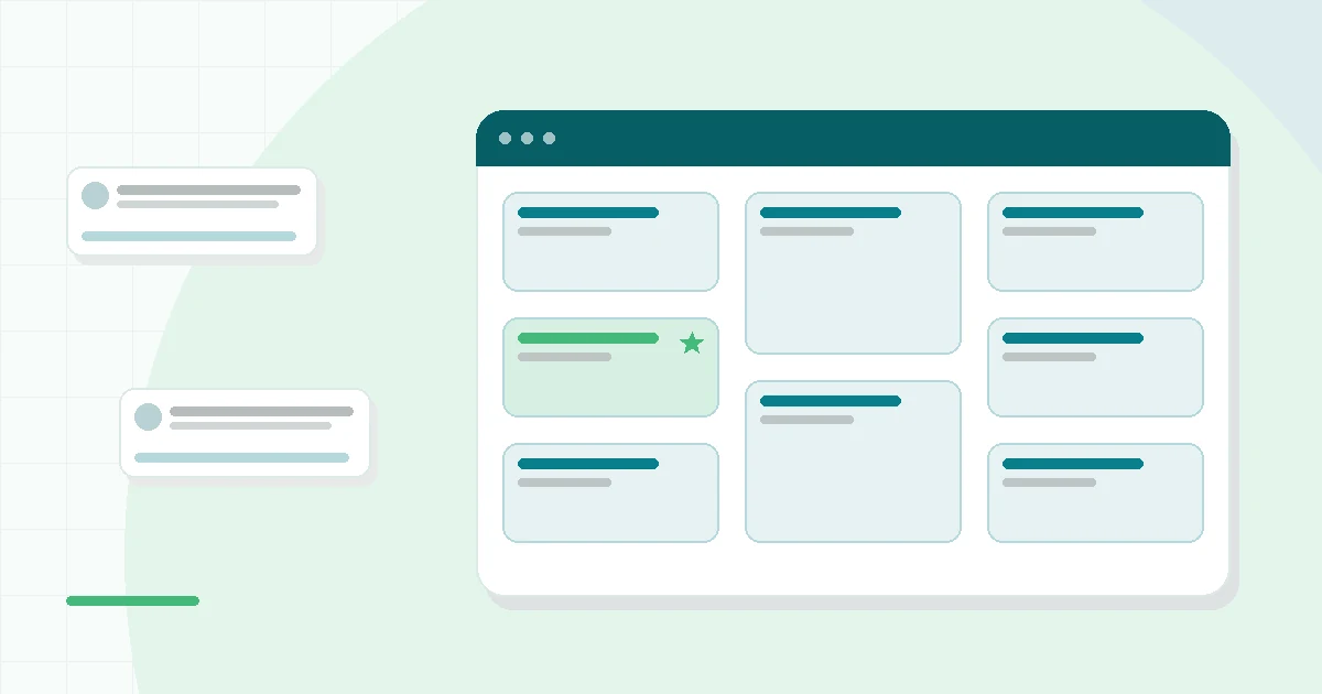 Flat illustration of a supplement tub with a checkmark badge, teal and mint palette