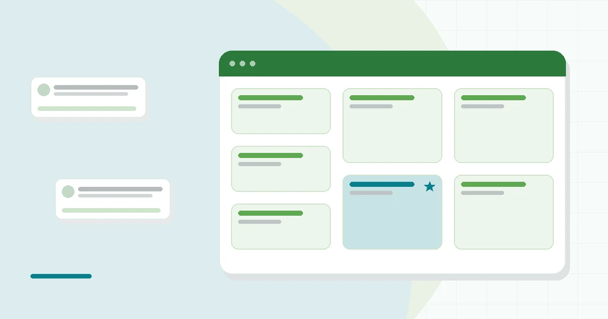 Flat illustration of a phone showing a daily food log, teal and mint palette