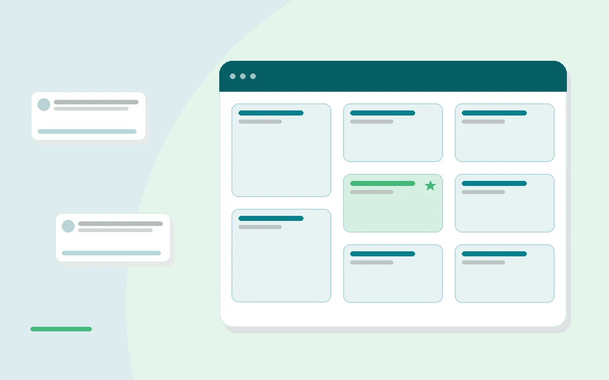 Flat illustration of supplement tubs and bottles beside a certificate with a checkmark seal on a gym bench, teal and mint palette