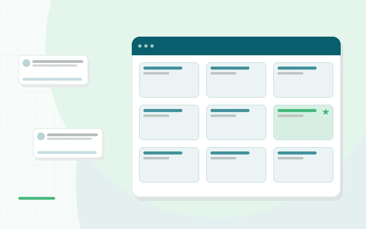 Flat illustration of a smartphone showing overlapping mood, sleep and exercise charts, teal and mint palette