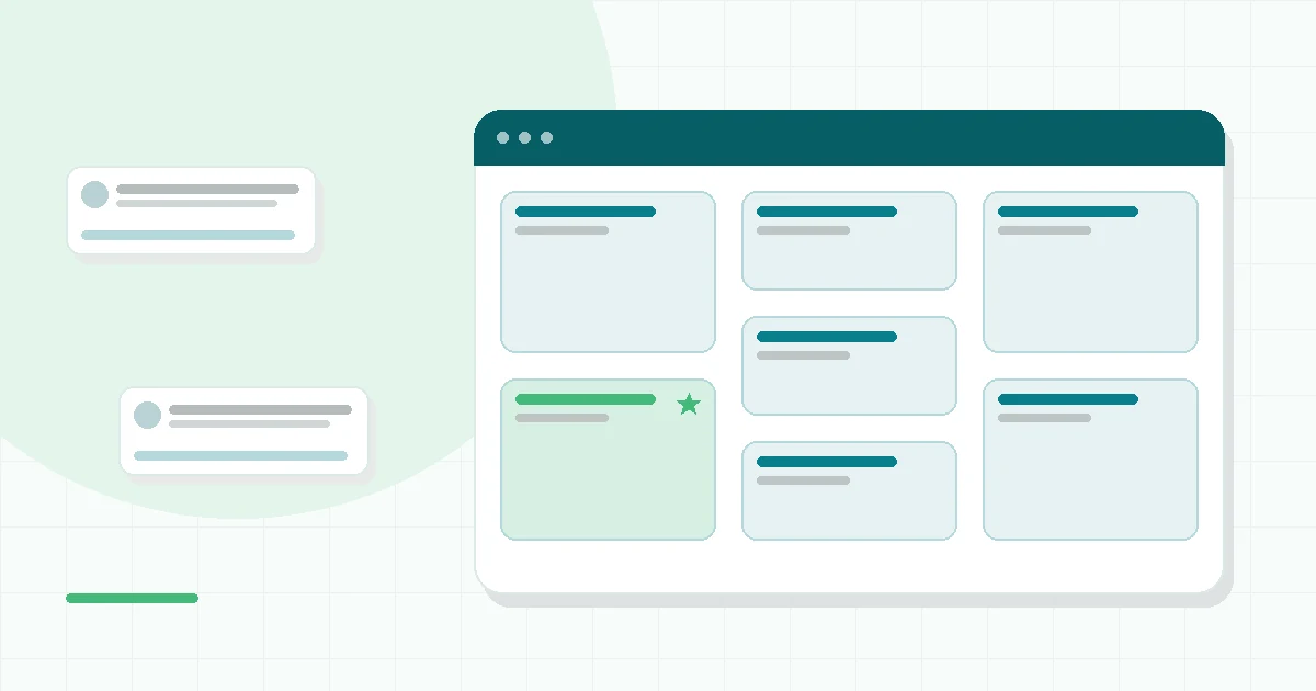 Flat illustration of two fish oil bottles facing each other, teal and mint palette