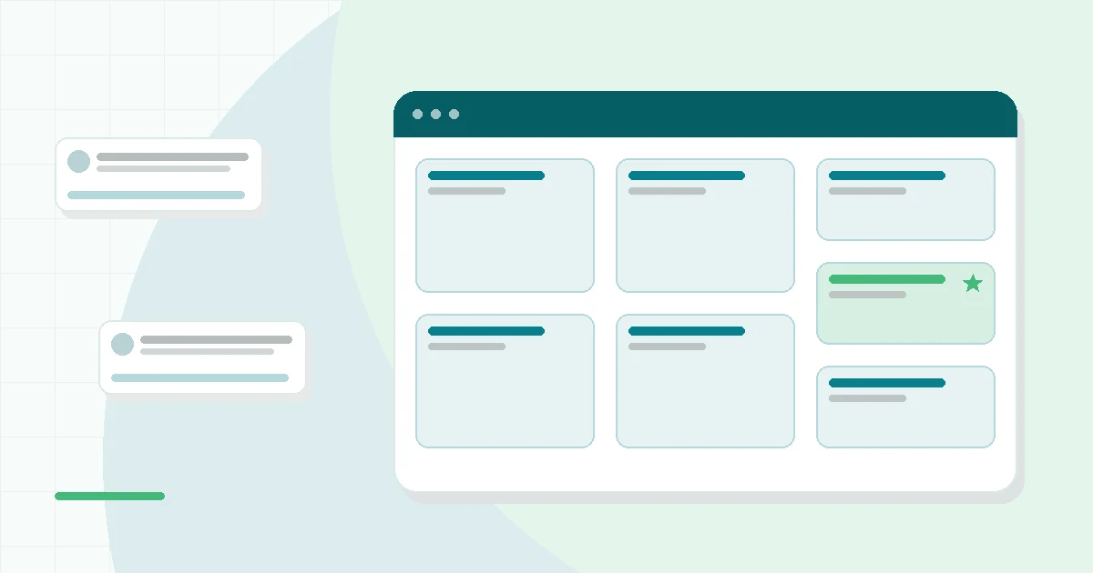 Flat illustration of plain supplement bottles on a store shelf with a price tag and a magnifying glass, teal and mint palette