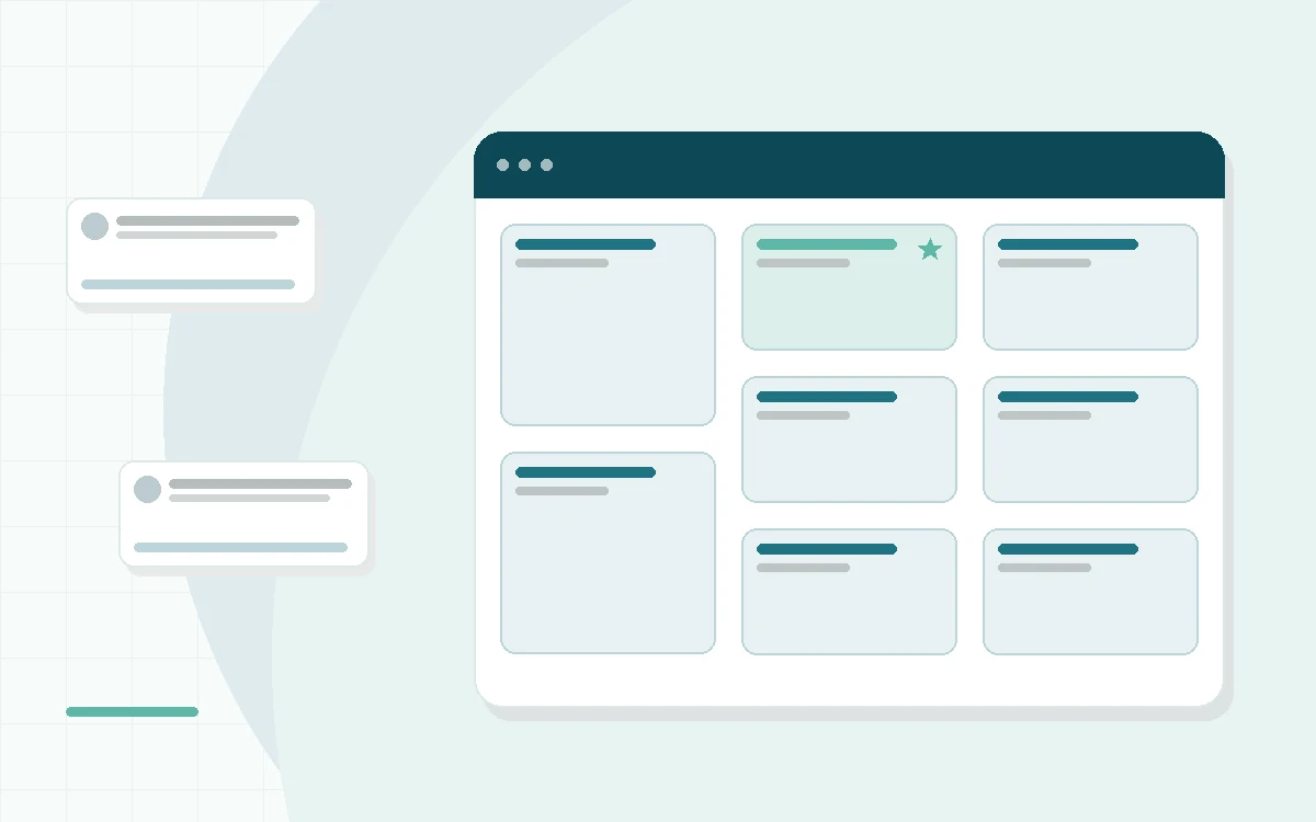 Flat illustration of a smart ring beside a cooling mattress cover, teal and mint palette