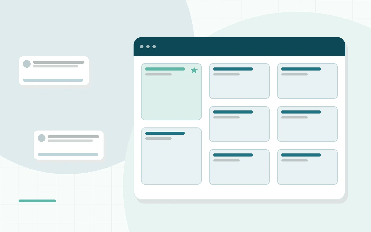 Flat illustration of a calendar and a mattress in a box at a front door, teal and mint palette