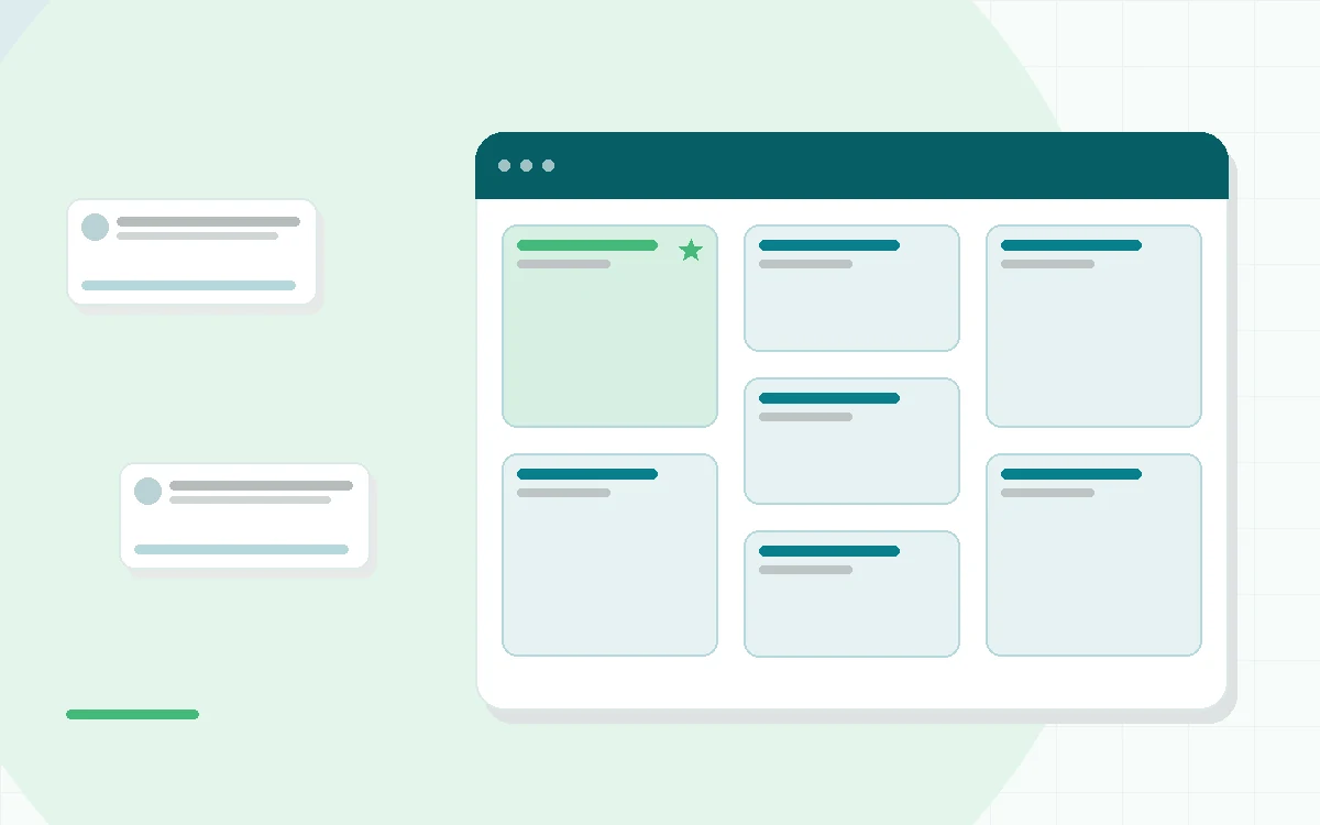 Flat illustration of one daily capsule beside a set of personalised packets, teal and mint palette