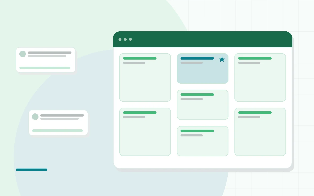 Flat illustration of a rowing machine and an elliptical side by side, teal and mint palette