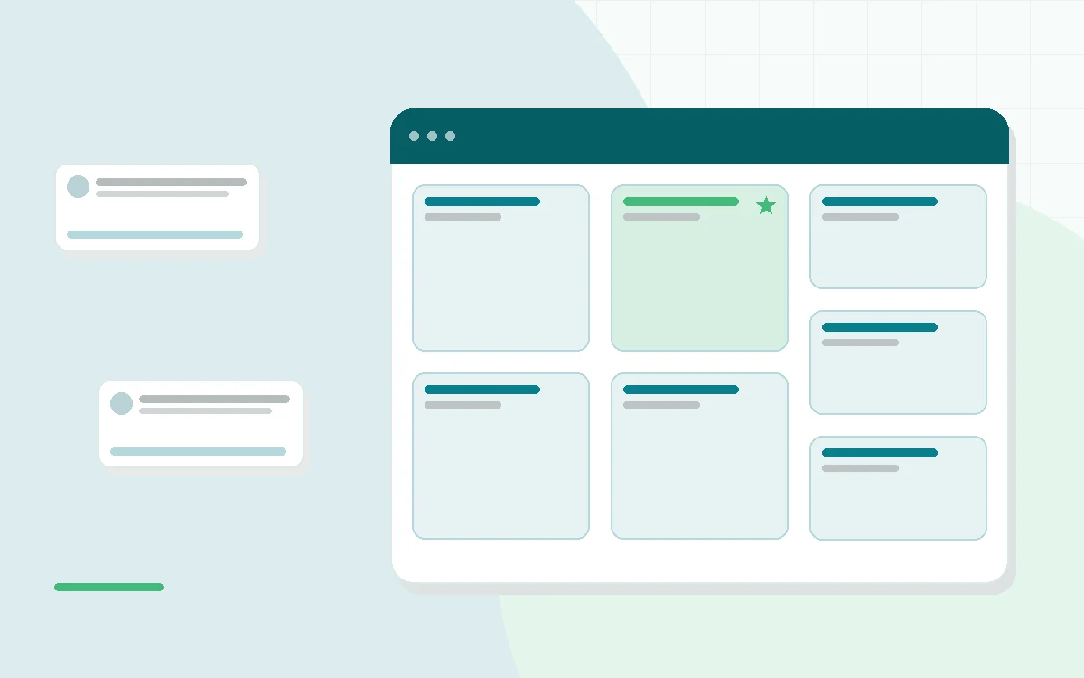 Flat illustration of a wide blend of probiotic capsules beside a single capsule, teal and mint palette