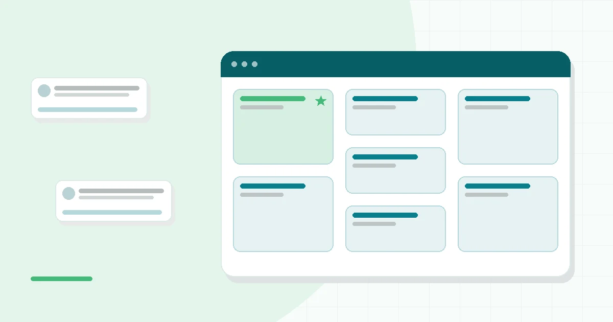 Flat illustration of a gummy vitamin bottle beside a certificate checklist, teal and mint palette
