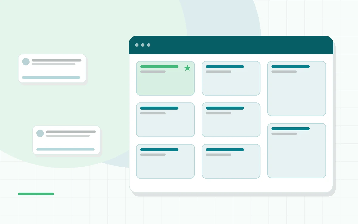 Flat illustration of a gummy vitamin bottle beside a certificate of analysis checklist, teal and mint palette