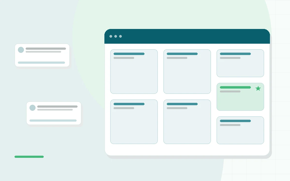 Flat illustration of a person messaging a therapist from a sofa with a phone, a calendar and a checklist, teal and mint palette