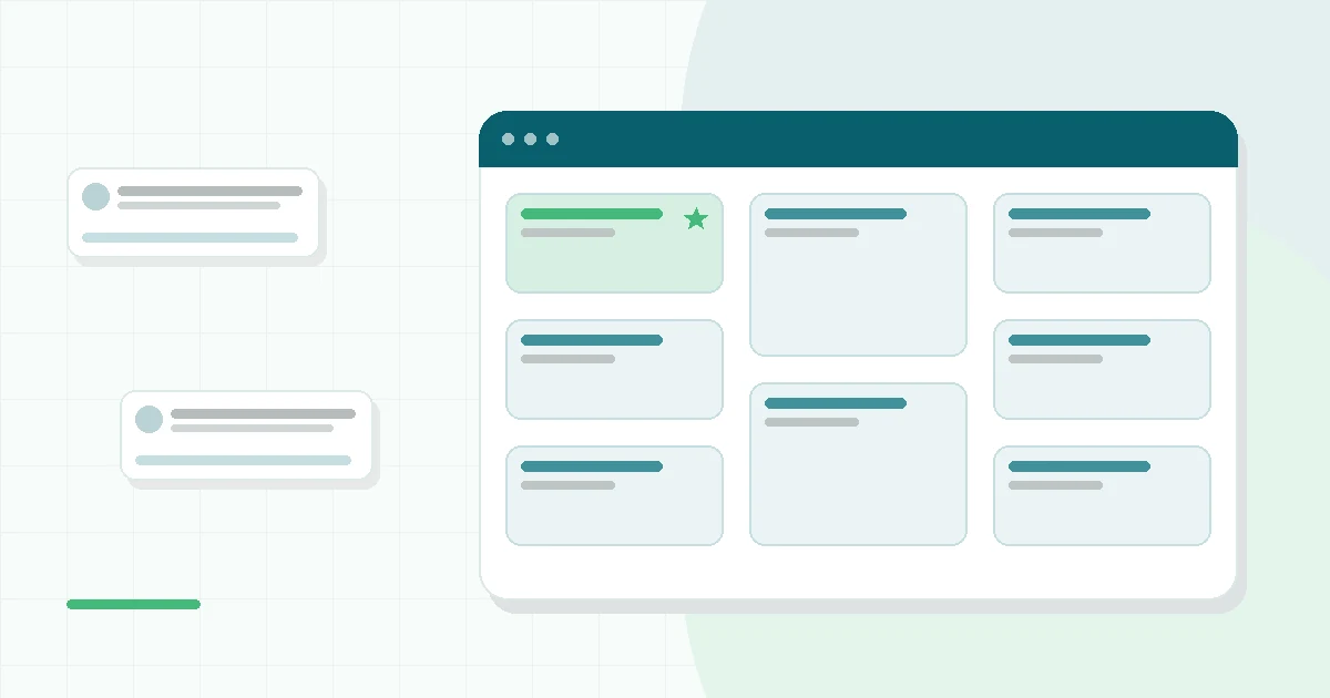 Flat illustration of two paths branching from one person, teal and mint palette