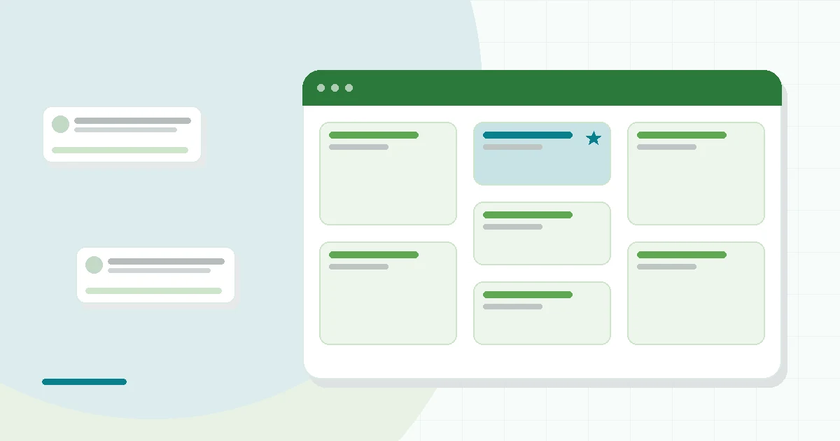 Flat illustration of prepared meal containers with grilled chicken, broccoli and sweet potato beside a nutrition label card, teal and mint palette