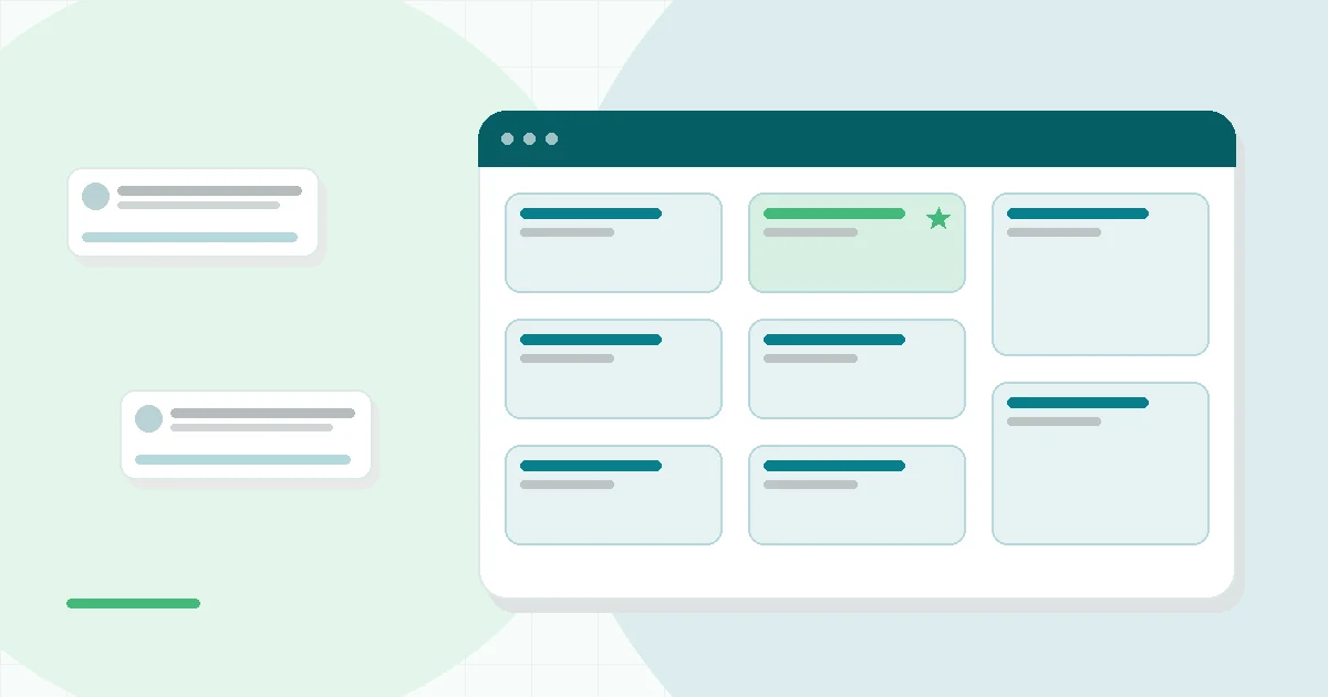 Flat illustration of a collagen peptides tub beside a mug of coffee, teal and mint palette